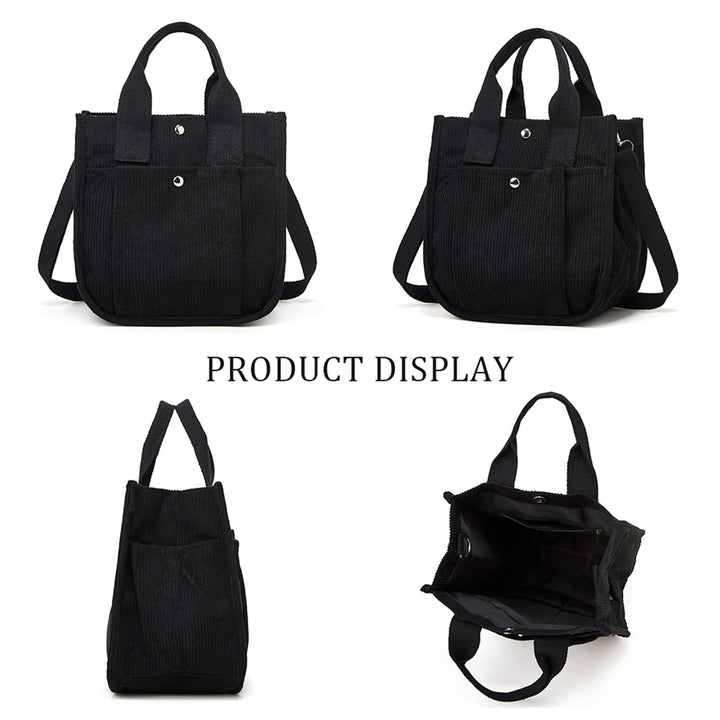 Corduroy Tote Bag Crossbody Unisex Messenger Shoulder Mommy Handbag Casual Hobo Sling Daily Shopping Travel Commuting