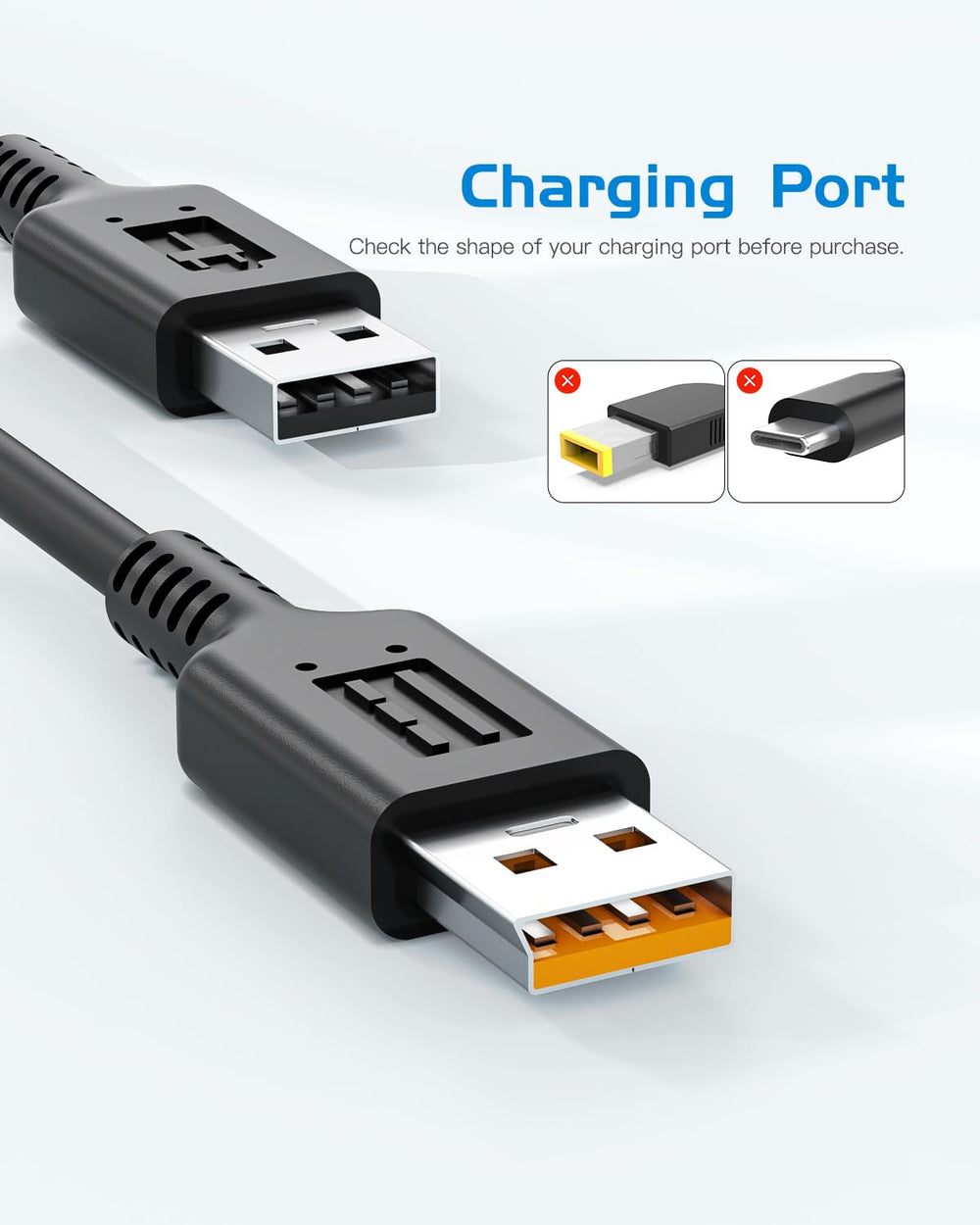 Power Cord Cable Fit for Lenovo Yoga Ideapad MIIX 3 Pro 1370 1170 1470, 700 900 900S 700S 710, ADL40WCC Laptop
