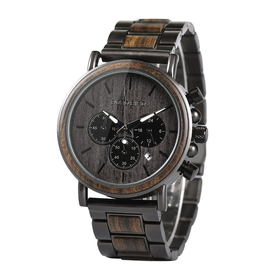 BOBO BIRD Mens Wooden Watches Business Casual Wristwatc