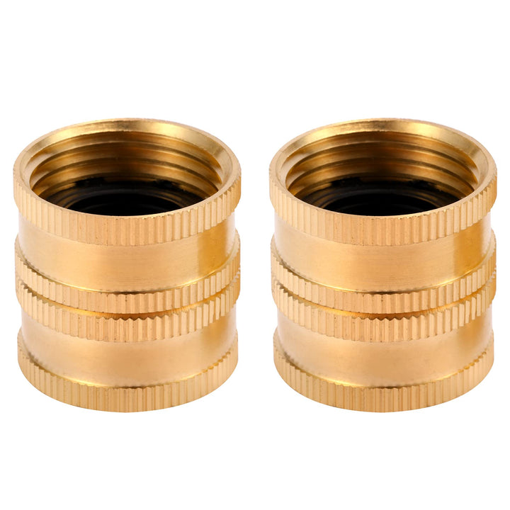 2 Pack 3/4 Garden Hose Connector with Dual Swivel for Male Hose to Male Hose, Double Female