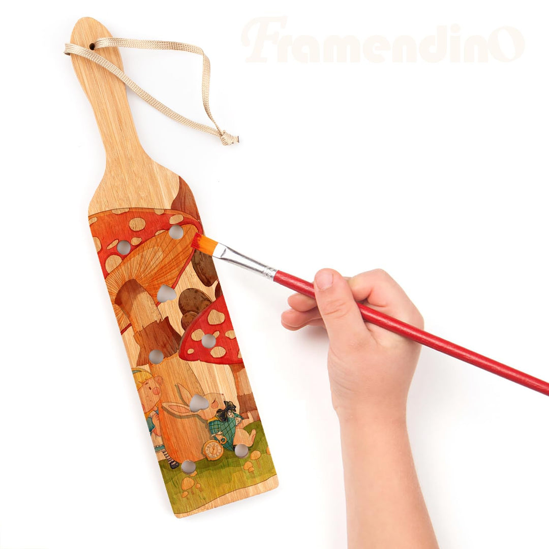 , 13 Inch Bamboo Paddle Lightweight Wooden Paddle with Airflow Holes