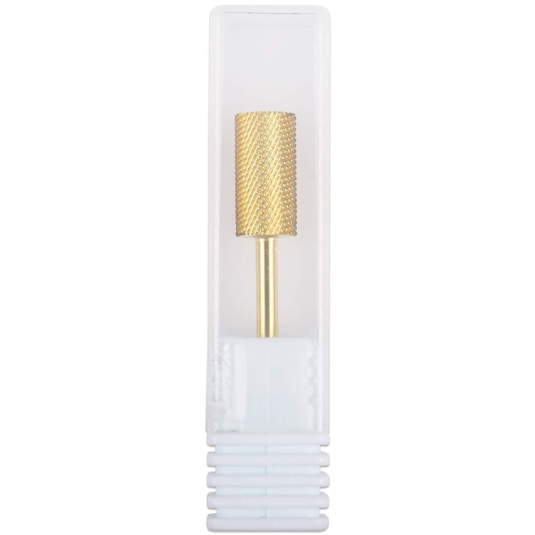Pana 3/32 Safety Nail Carbide Bit - Gold Large Barrel Head (Grit: Fine - F) for Electric Dremel Drill Machine