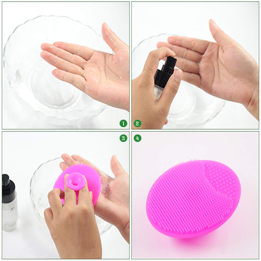 Set of 8, Beauty Tool Brush Set, 4 Silicone Face Scrubbers Exfoliating Brushes Facial Cleaning Brushes, 2 Silicone Exfoliating Lip Scrub Brushes and 2 Silicone Brushes