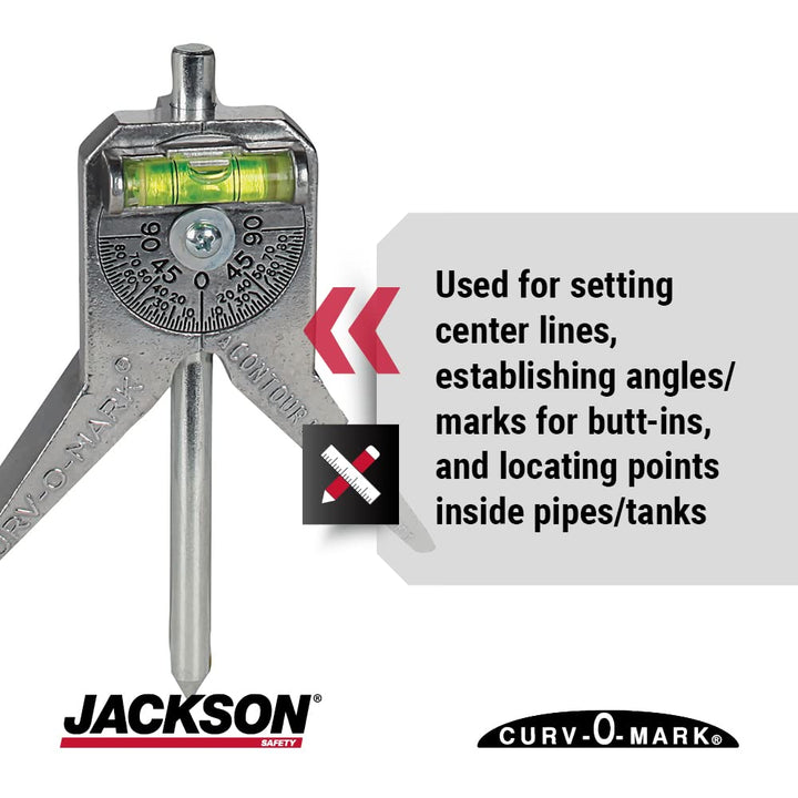 Jackson Safety Pipe Marker Centering Tool - Standard 4 Y-Type Head, Measure Pipes 0.5 and Above - Curv-O-Mark Standard 6