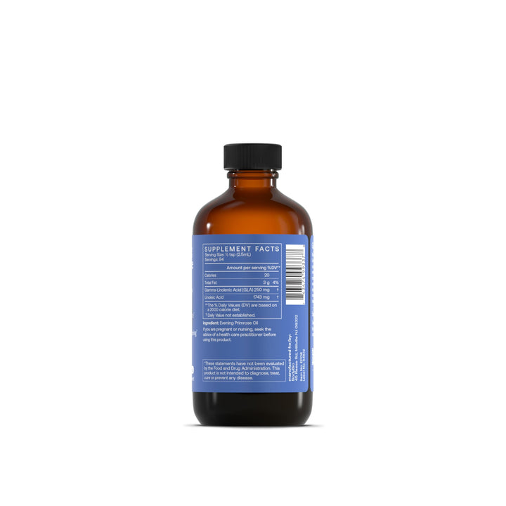 Evening Primrose Oil - Natural Gamma Linolenic Acid for Healthy Skin &amp; Hormone Balance - Non-GMO, Cold Pressed - 8oz