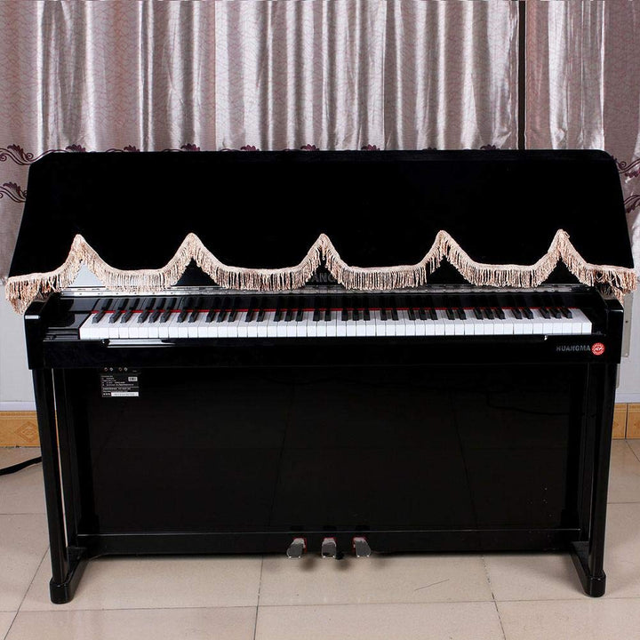 88 Key Piano Cover,Electronic Piano Keyboard Anti-Dust Cover Piano Cover with Split Curtain Design (Black)