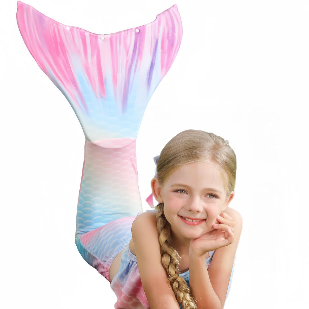 Mermaid Tails for Swimming Girls Bathing Suits Swimsuit Swimwear Bikini 3 Pcs for 3-12 Year Old