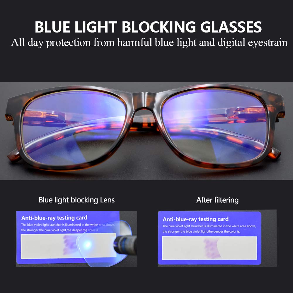 Reading Glasses 2 Pairs Blue Light Blocking Readers for