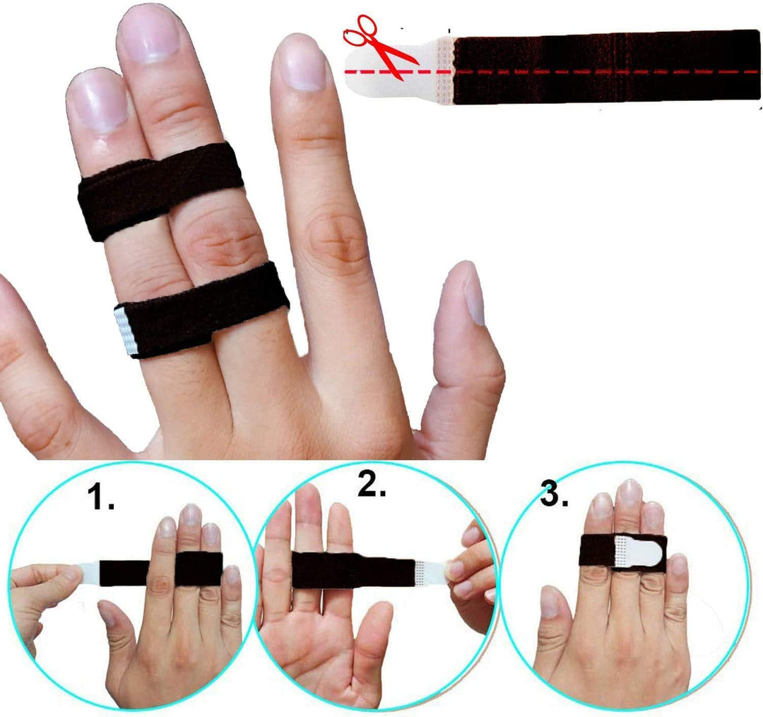 12 Pieces Buddy Finger Splints Wraps, Buddy Loops Broken Toe Wraps Finger Loops Tapes for Jammed and Broken Fingers