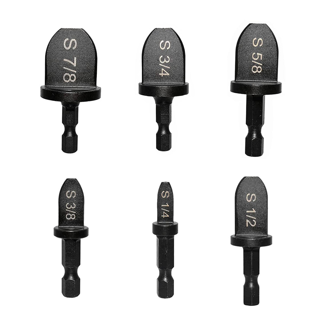 6pcs HVAC Repairing Set Air Conditioner Copper Tube Expander Swaging Tool Manual Pipe Swage Expander Drill Bit Soft Copper Tubing Bit with 1/4&#39;&#39;, 3/8&#39;&#39;, 1/2&#39;&#39;, 5/8&#39;&#39;, 3/4&#39;&#39;, 7/8&#39; Bits