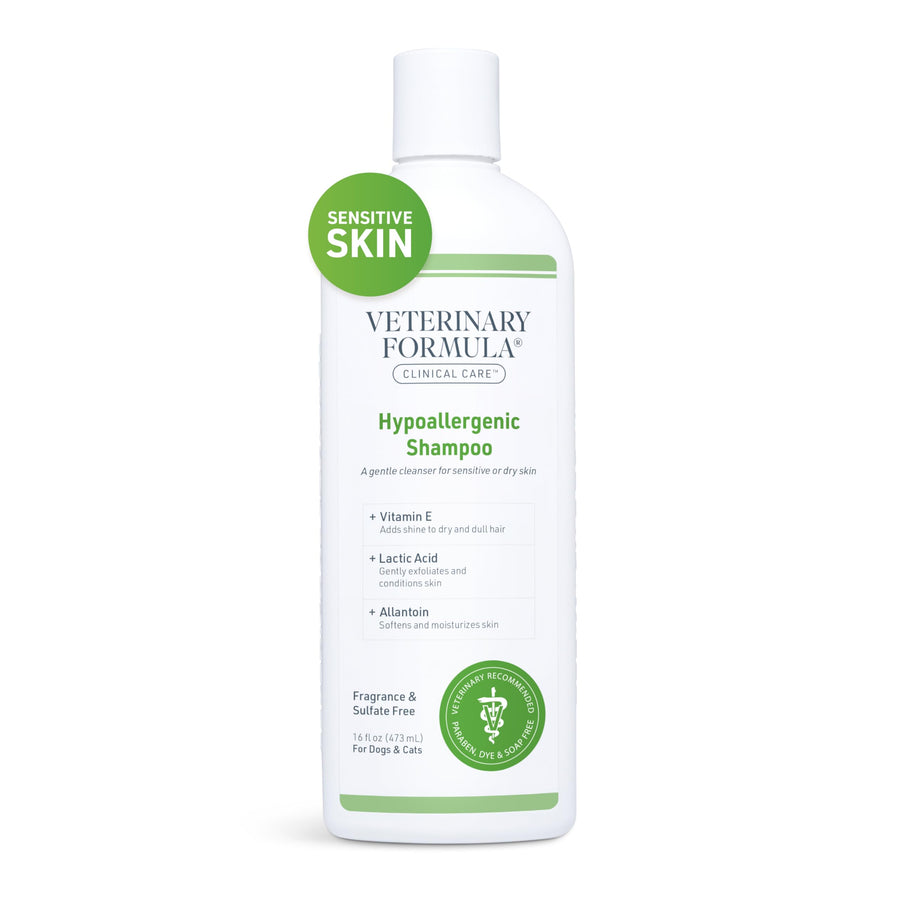 Clinical Care Hypoallergenic Shampoo for Dogs and Cats, 16 oz – No Harsh Ingredients – Fragrance-Free Pet Shampoo for Allergies and Sensitive Skin, Promotes Healthy Skin and Coat