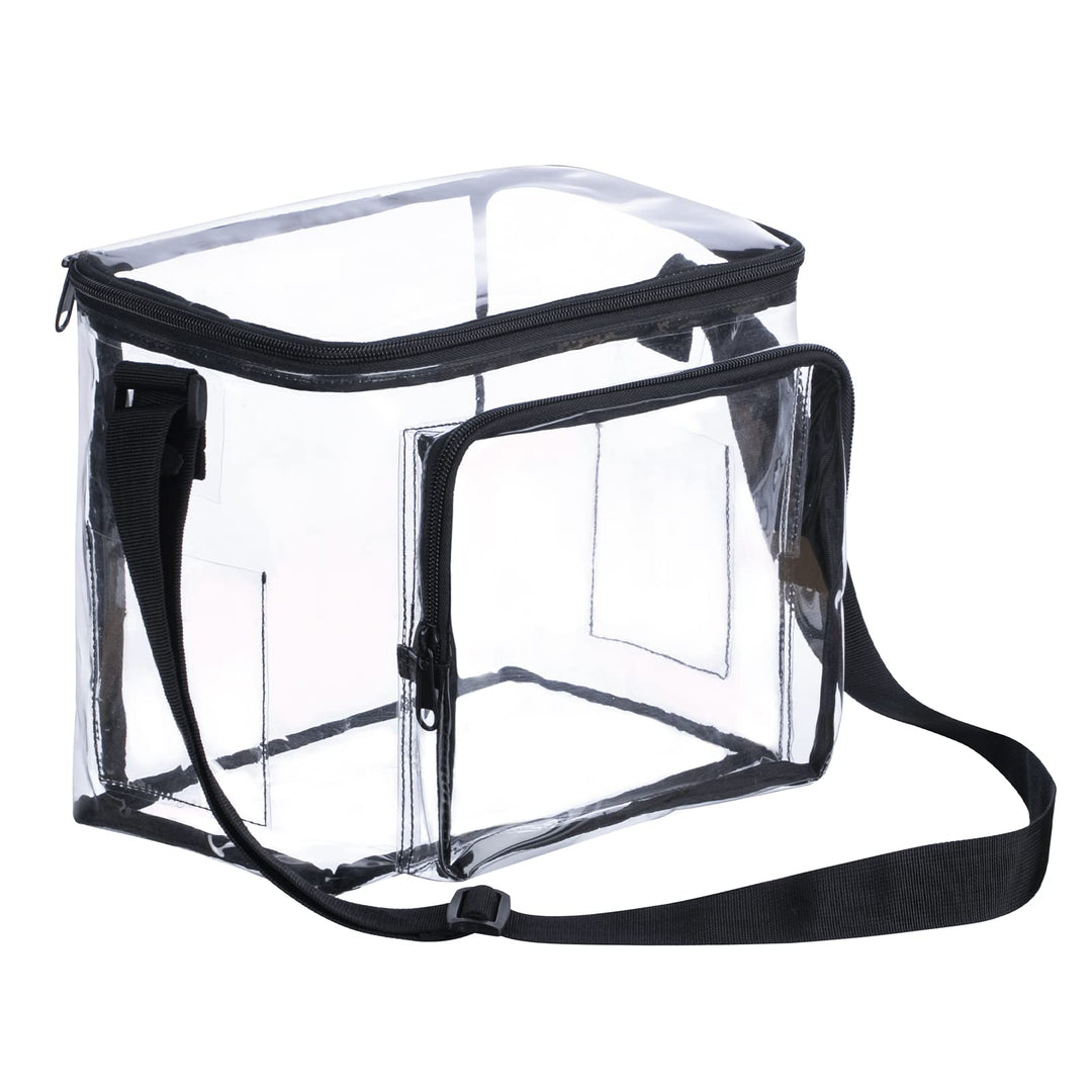 Clear Lunch Bag for Work Correctional Officers - Plastic Transparent Lunch Tote Stadium Bags See Through Womem and Men Ideal for Children 3+,10.6x8.6x6 inches