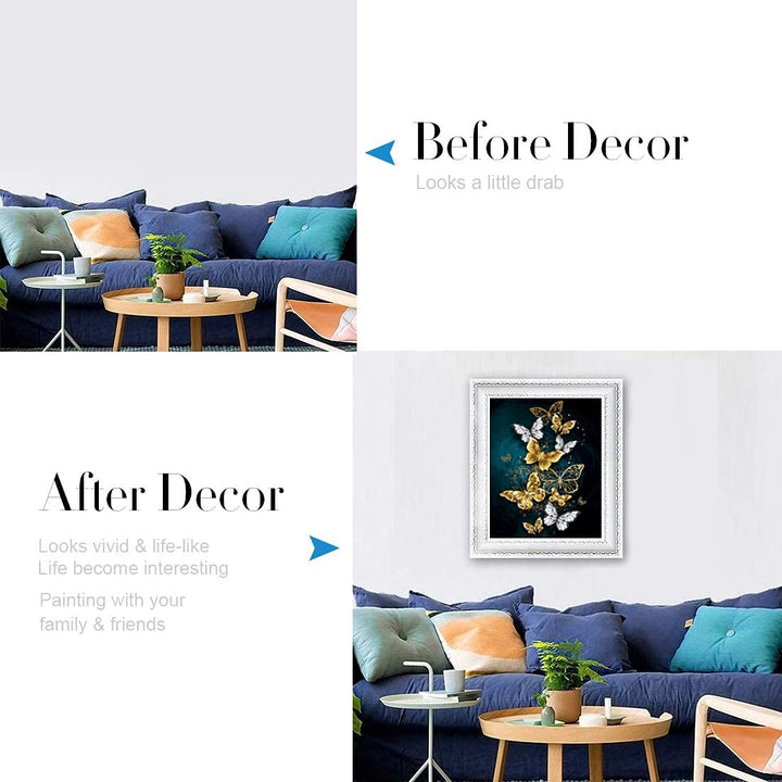 Paint by Numbers for Adults,DIY Paint by Number Beginner &amp; Kids,Butterfly Drawing Acrylic Paint and Brushes Sets,16×20 Inches Christmas Decor Decorations Gifts