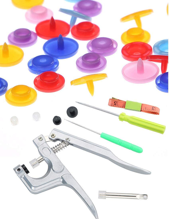 Efivs Arts Snaps for Sewing, 500 Sets Snap Buttons with Plastic Snap Press Pliers Set Snaps Starter Kit for Fabric and Crafting Gift Christmas DIY Crafts (25 colors)