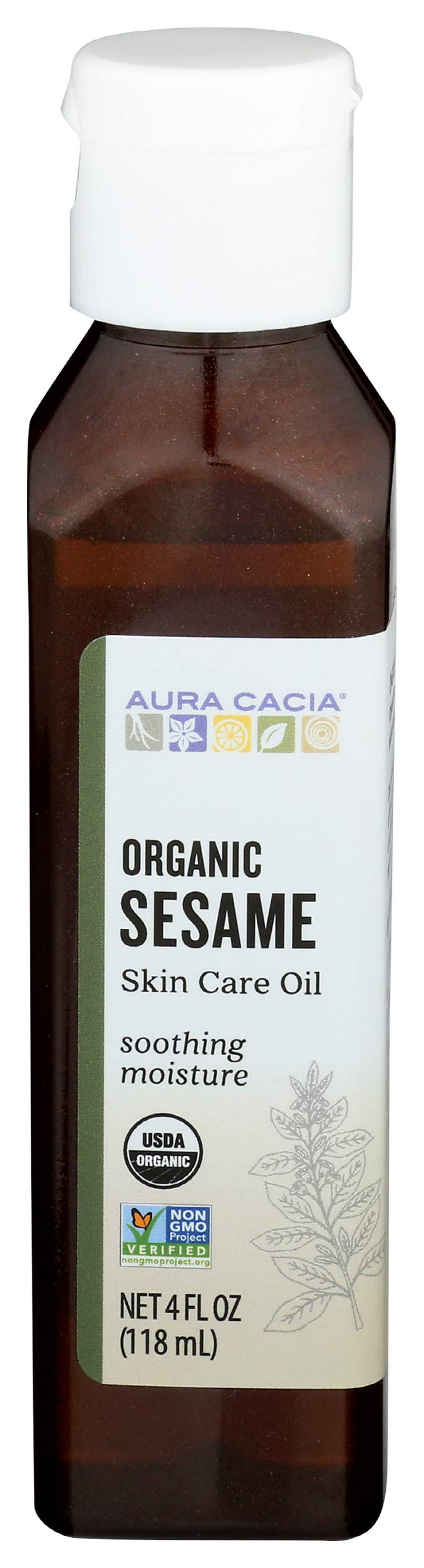 Organic Skin Care Oil, Protecting Sesame, 4 Fluid Ounce