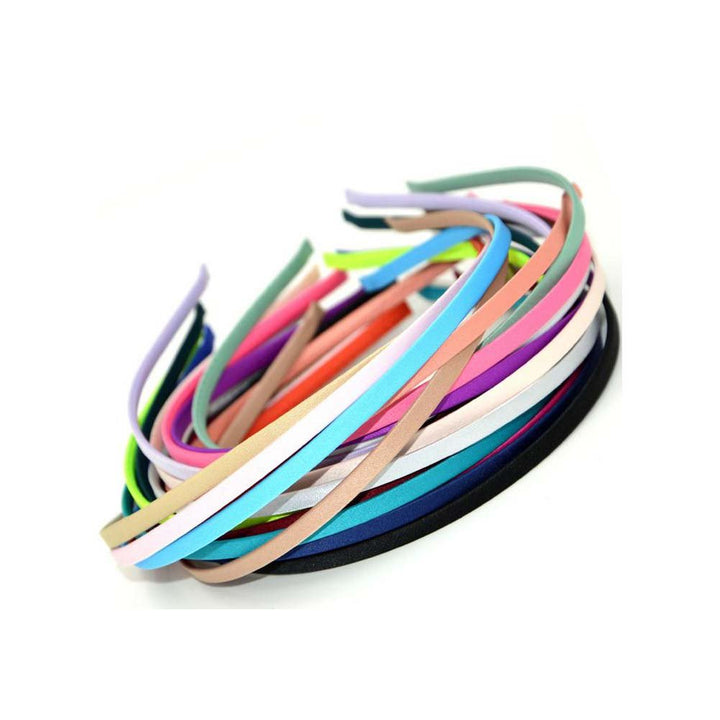 20 Pcs Girls Women Diy Satin Fabric Covered Ribbon Headbands, Mixed Color