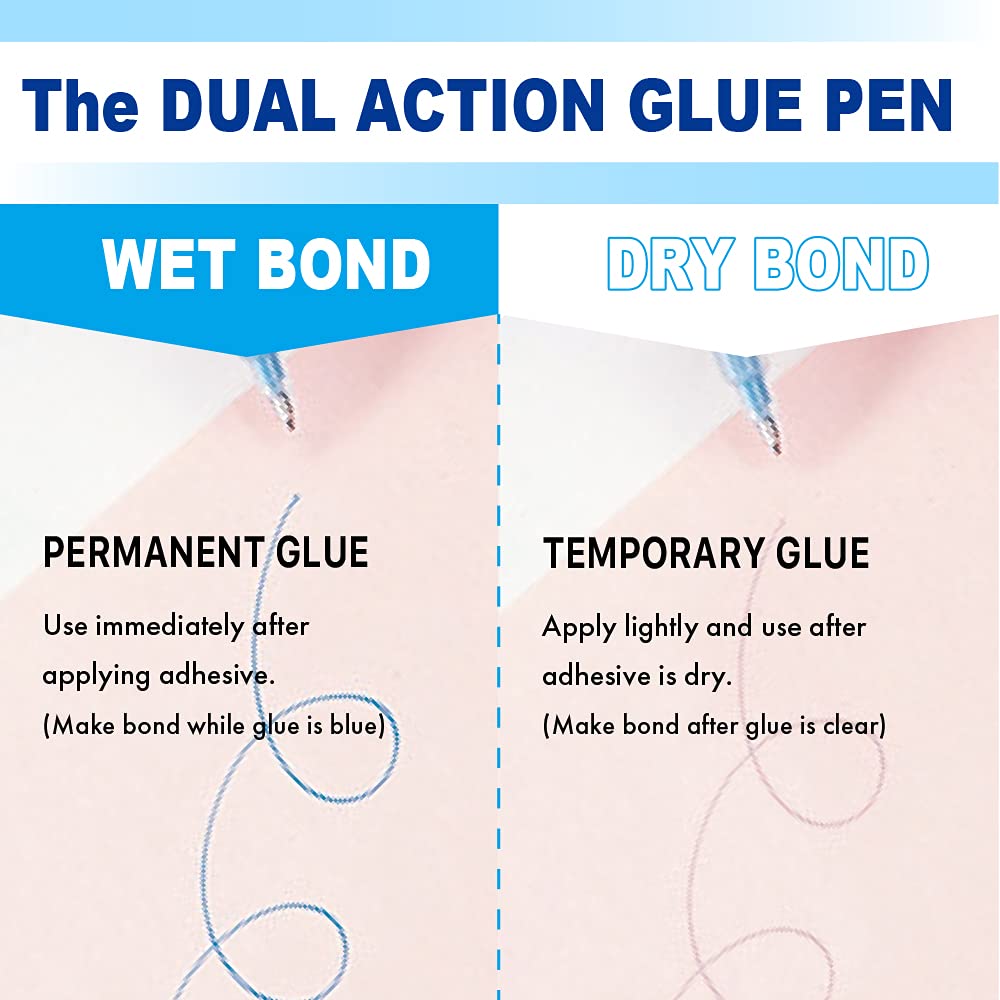 Kuretake 2 Way Glue Stick Pen, Board Tip,15mm Tip, AP-Certified, Made in Japan