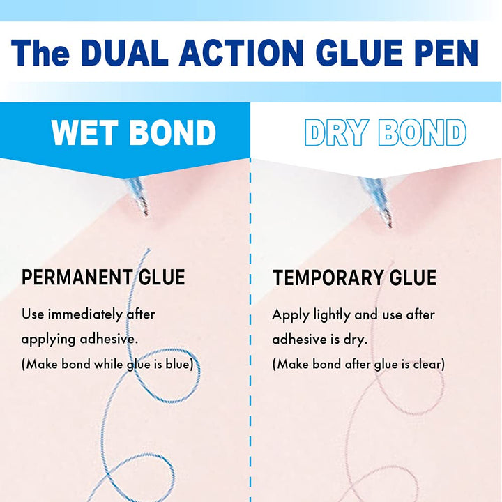 Kuretake 2 Way Glue Stick Pen, Board Tip,15mm Tip, AP-Certified, Made in Japan