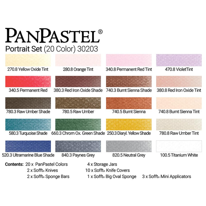 PanPastel Portrait Set, 20 Color, Includes Sofft Tools