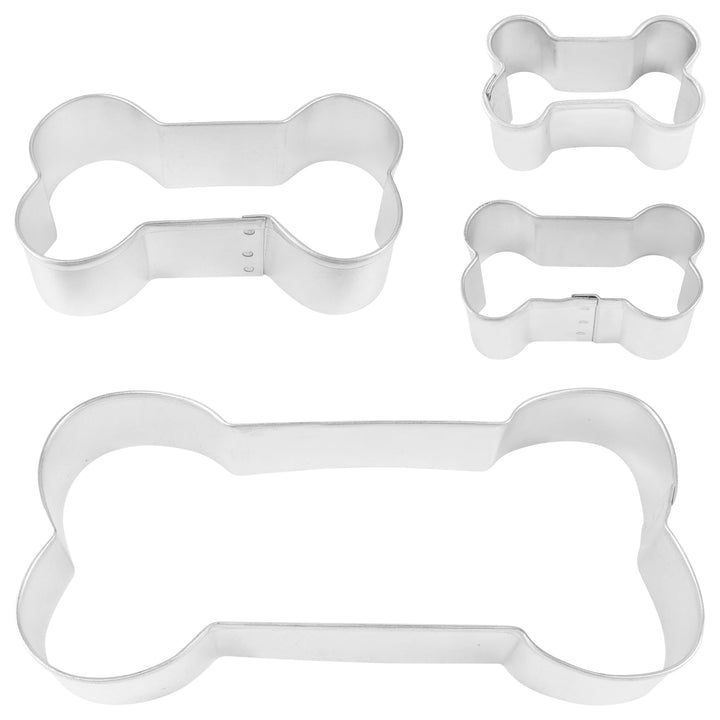 R&amp;M International Dog Bone Cookie Cutters, Assorted Sizes, 4-Piece Set