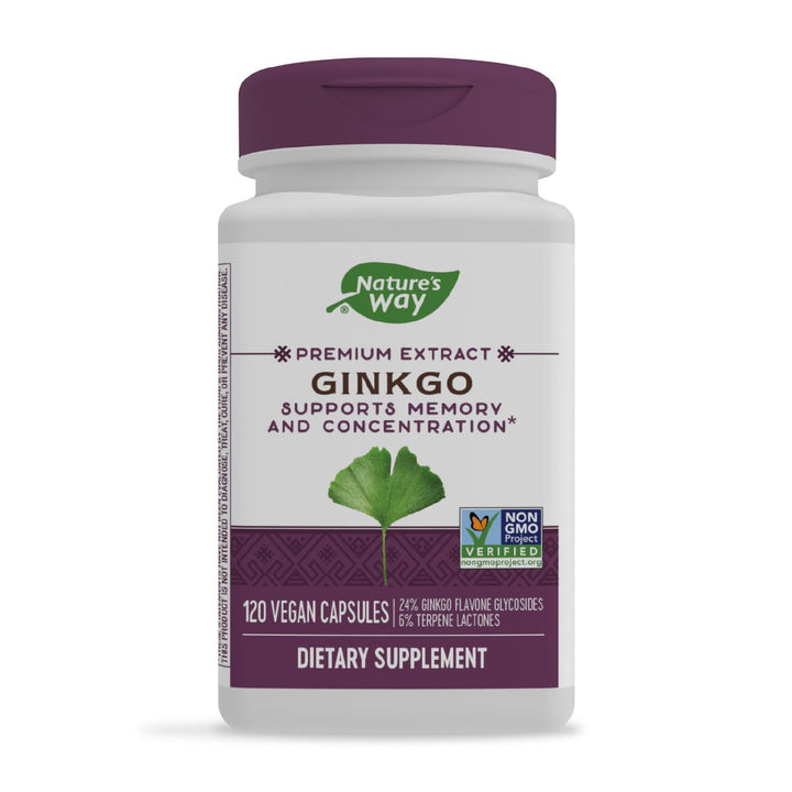 Nature&#39;s Way Premium Extract Ginkgo, Memory and Concentration*, 120 Capsules
