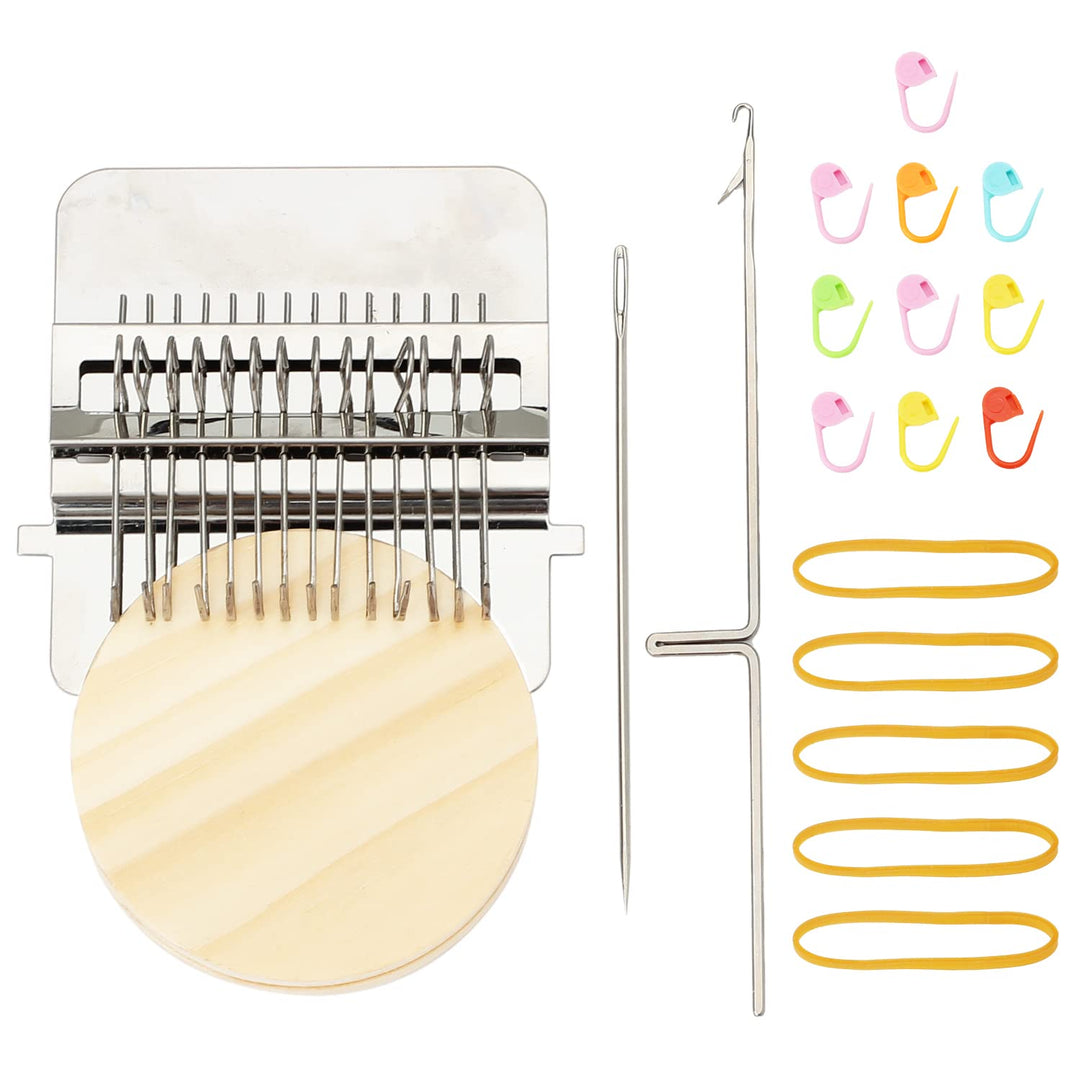 Speedweave Darning Loom 14 Hooks Type Weave Tool,Wooden Weaving Frame Loom for Beginners,Quickly Household Mending Loom,Hand Craft DIY Weaving Repair Tool for Jeans,Socks and Clothes