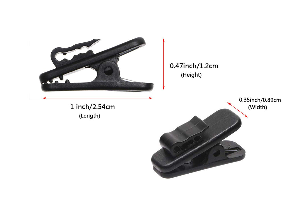 1 Inch Length Small Earphone Wire Clip Headphone Mount Cable Clothing Clip Earbud Clip to Keep Earphone/Microphone Cord in Place for 1.5mm Wire Diameter Round Wire Earphone,6Pcs (Black)