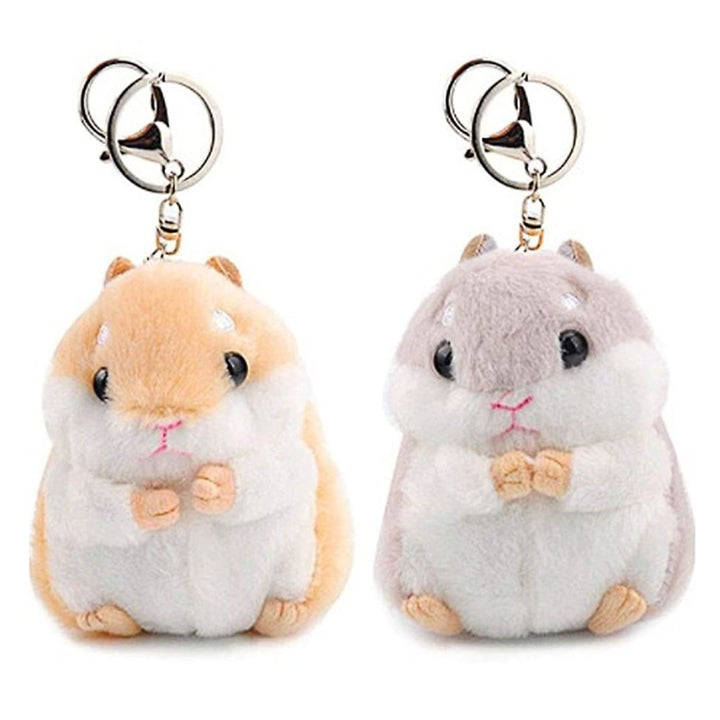 RAYNAG Set of 2 Cute Hamster Plush Keychains Stuffed An