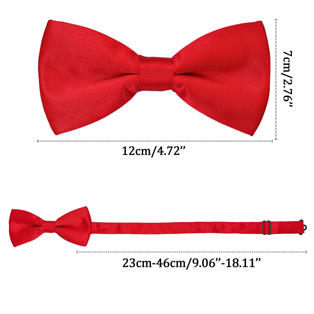 Men Pre Tied Silk Formal Tuxedo Bow Tie, Teen Boy Tux Bowtie For Wedding Large Necktie Father or Easter Day MBT3 (Black)