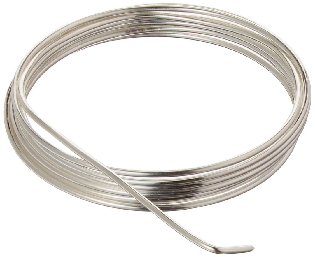 Beadsmith BWG15S 14 Gauge/1.5mm Silver Plated Copper German Bead Wire Craft Wire, 1.8m/5.9&#39;