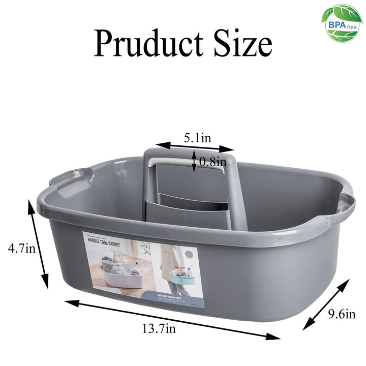Cleaning Caddy Organizer Portable Shower Caddy Basket with Handle for Bathroom, Garden, kitchen, Cleaning Supplies, Gray