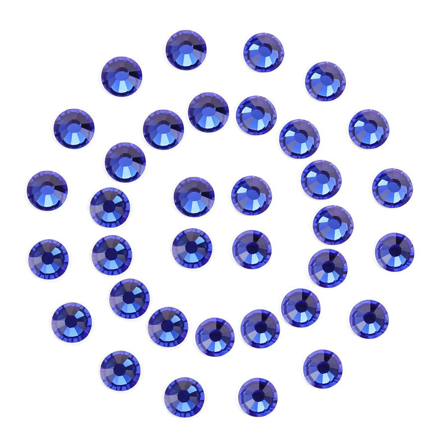 Crystal Rhinestones - Flatback Colored Jewels for Crafting, Nail Art, Clothes, Shoes, Bags, DIY Decoration - Round Gemstones for Fabric, Acrylic, Plastic, Decor - Blue Rhinestones 1440Pcs SS10