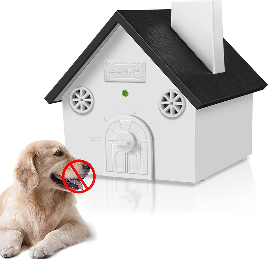 Metsoo Dog Barking Control Devices, Ultrasonic Bark Deterrent with 4 Models, Stop Device Training Up to 50 Ft Range, Anti Outdoor Weatherproof Birdhouse 2022White CSB12