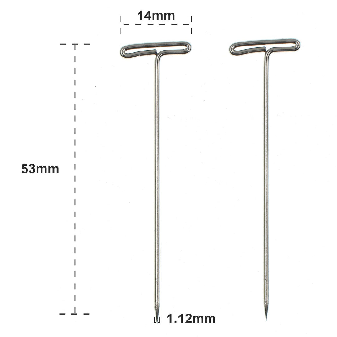 Teekia 100 Pieces Stainless Steel Wig T-Pins, 53mm/2 in