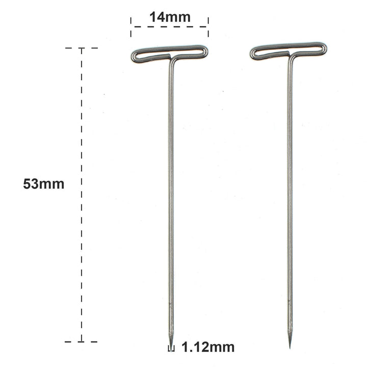 Teekia 100 Pieces Stainless Steel Wig T-Pins, 53mm/2 in