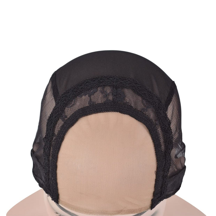 2 Pieces Black 4X4 Inch U Part Swiss Lace Wig Cap with Adjustable Straps on the Back Glueless Hairnets Lace Wig Cap for Making Wigï¼Ë†Black Mï¼â€°