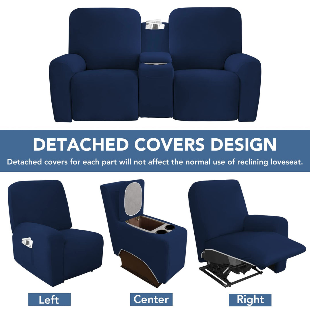 Easy-Going Stretch Recliner Loveseat Cover with Center 