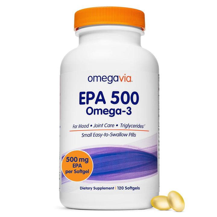 OmegaVia EPA 500, Purified Omega-3 Fish Oil Supplement,