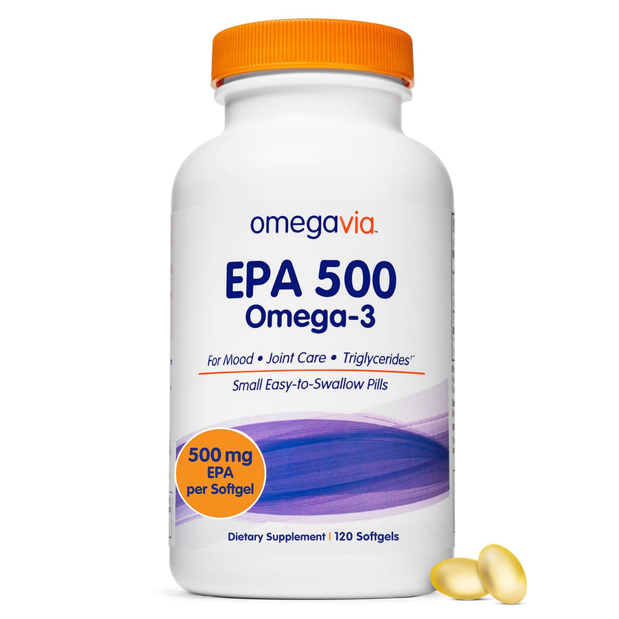 OmegaVia EPA 500, Purified Omega-3 Fish Oil Supplement,