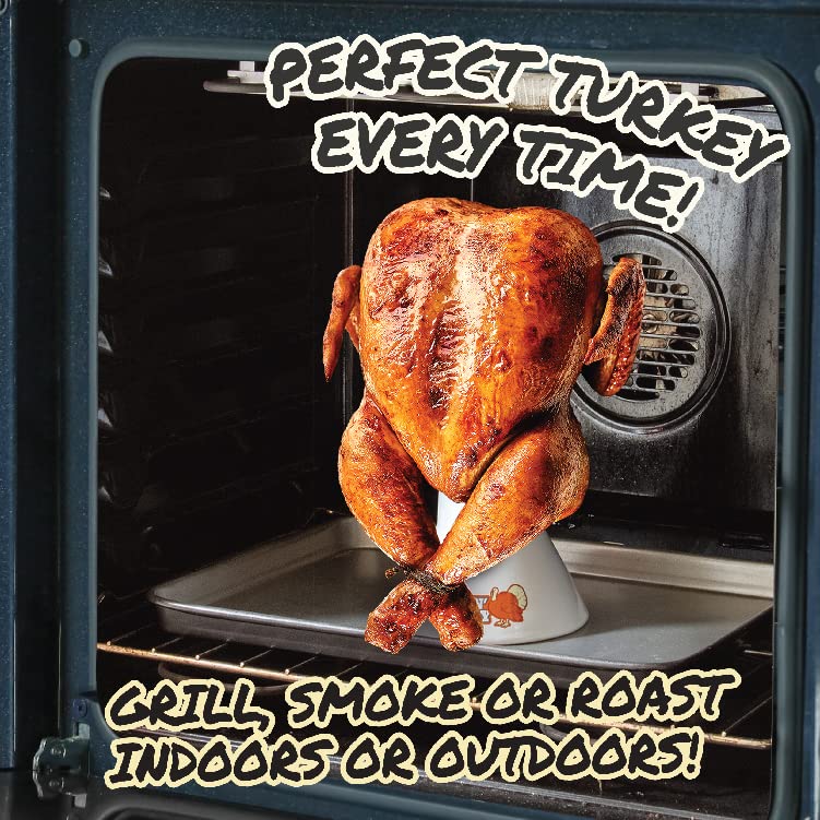 Beer Can Turkey Roaster- Sittin' Turkey Marinade Barbecue Steamer- Infuse delicious BBQ flavor