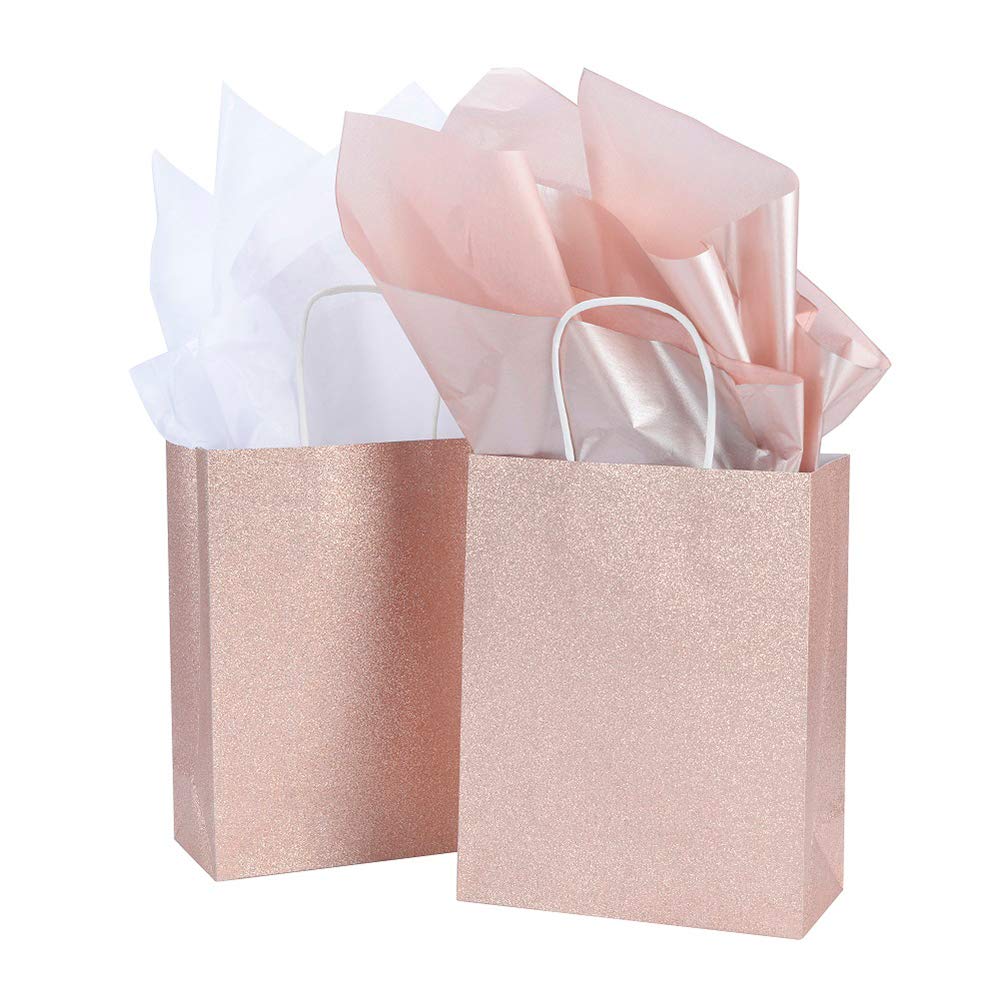 UNIQOOO 40 Sheets Premium Metallic Rose Gold Champagne 
