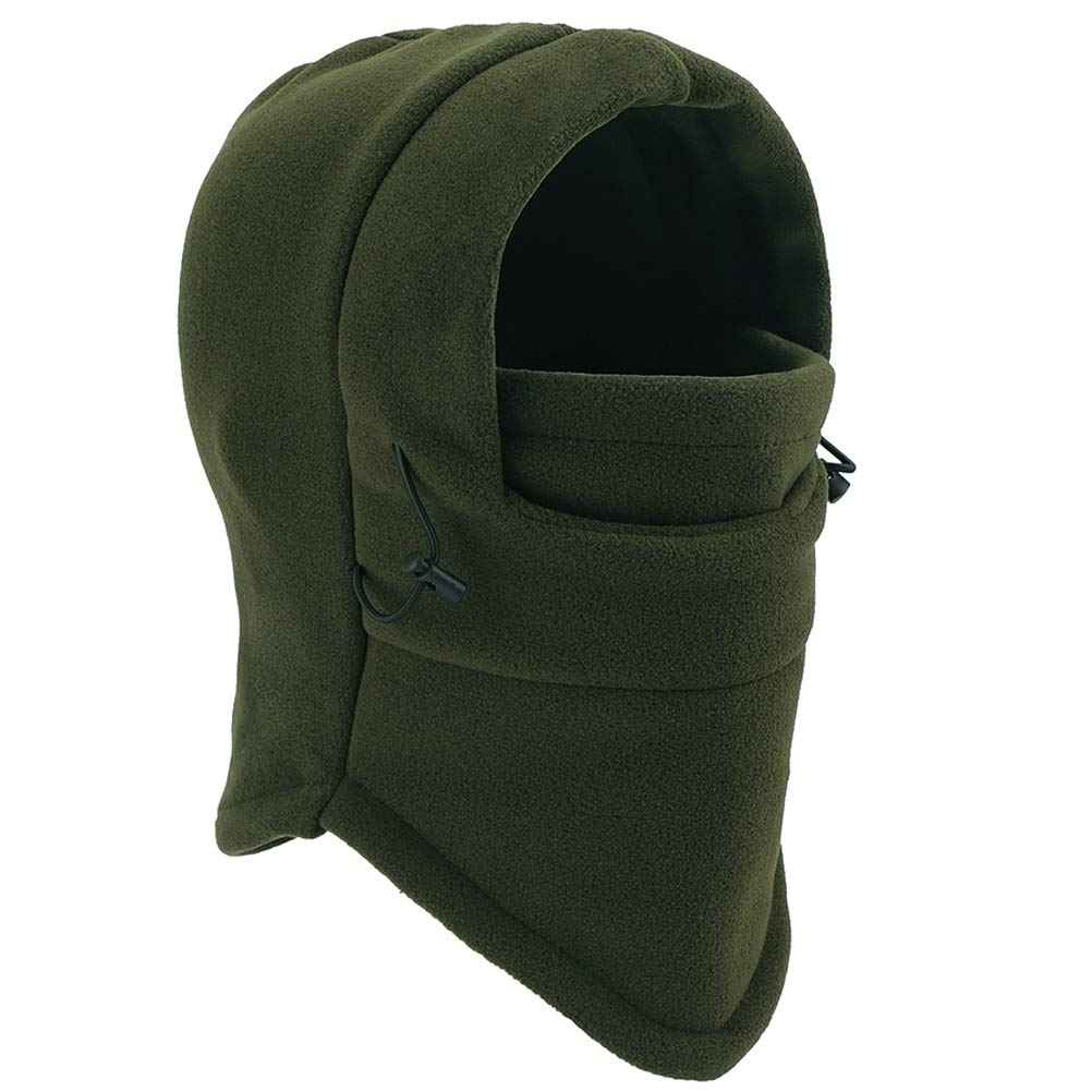 Kids Winter Hats Balaclava Ski Mask Windproof Warm Adjustable with Fleece Lining Hat for Boys Girls Army Green
