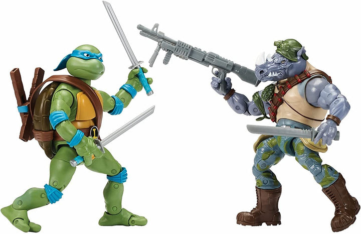 PlayMates TMNT Classic Leo VS Rocksteady 2PK AF