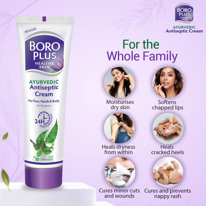BOROPLUS Antiseptic Cream, Provides 24 Hour Moisturisat