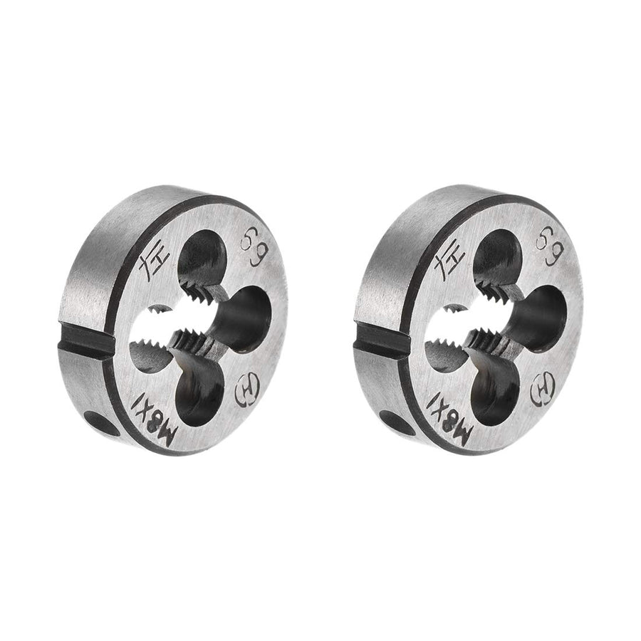 M8 X 1 Metric Round Die, Machine Thread Left Hand Threading Die, Alloy Tool Steel Screw Thread Cutting Die, 2pcs