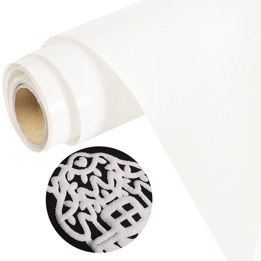 Heat Transfer Vinyl 10 x6ft 3D Puff HTV Heat Press Iron on Vinyl Foaming HTV for T-Shirts, Fabric, DIY Designs, White