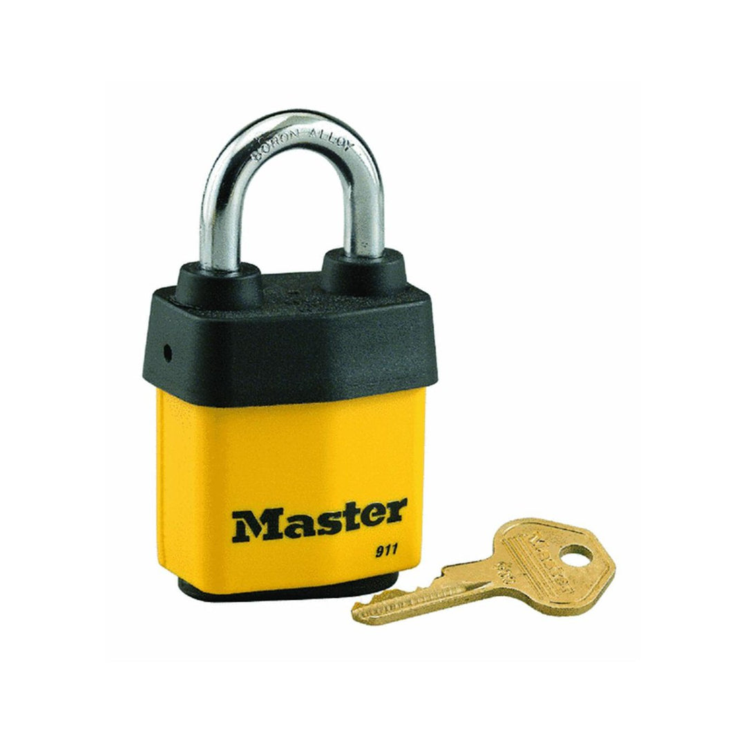 911DPF Heavy Duty Outdoor Padlock with Key, 1 Pack, Yellow