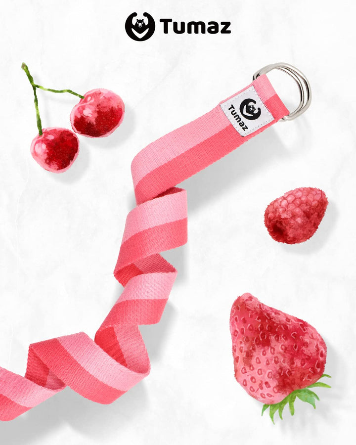 Yoga Strap/Stretch Bands [15+ Colors, 6/8/10 Feet Options] with Extra Safe Adjustable D-Ring Buckle, Durable and Comfy Delicate Texture - Best for Daily Stretching, Physical Therapy, Fitness