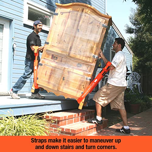 2-Person Lifting and Moving Straps - Lift, Move and Carry Furniture, Appliances, Mattresses or Any Item up to 800 lbs. Safely and Easily Like a Pro, Orange