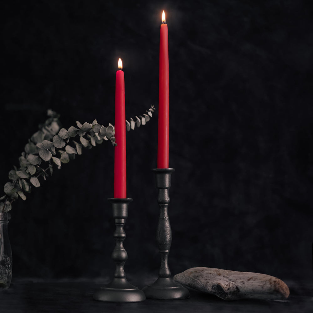 12-Inch, Red : Bluecorn Naturals Pure Beeswax Taper, 4-Pair (8 Candles) - 12-Inch, Red